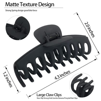 Matte Large Hair Claw Clips - Set of 4