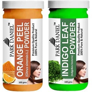 PARK DANIEL Pure & Natural Orange Powder & Indigo Leaf Powder Combo Pack of 2 Bottles of 100 gm (200 gm ) (200 ml)