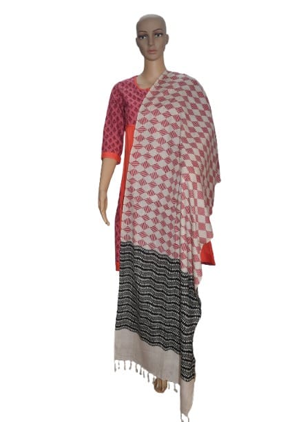 Pure organic Tussar Eri Printed Stole