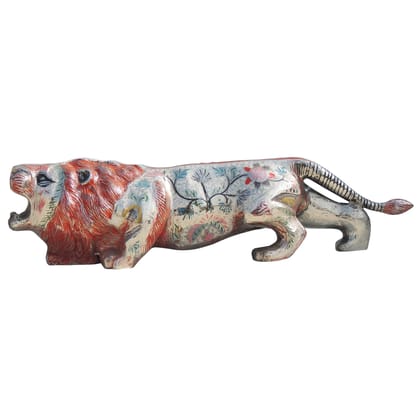 Brass Lion Showpiece for Home Decor � Premium Handcrafted Brass Animal Statue, Height : 5.5 Inch (ANMAS025)