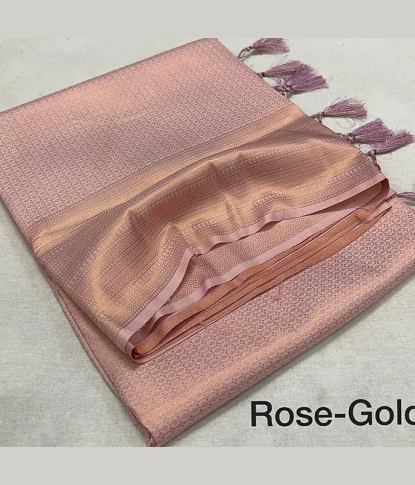 fab woven Art Silk Self Design Saree With Unstitched Blouse Piece ( Green )