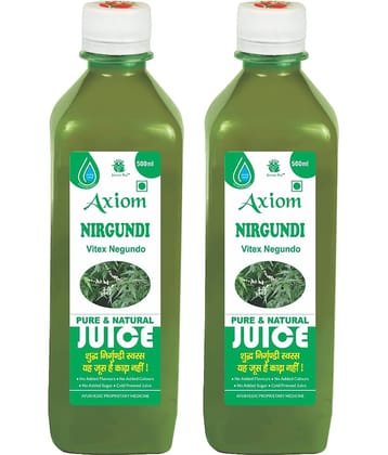 Axiom Nirgundi Juice 500ml (Pack of 2)| 100% Natural WHO-GLP,GMP,ISO Certified Product