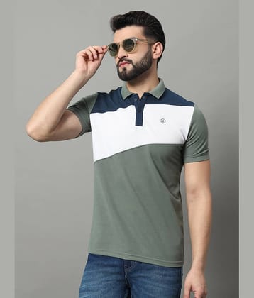 OGEN Pack of 1 Cotton Blend Regular Fit Colorblock Half Sleeves Men's Polo T Shirt ( Navy )