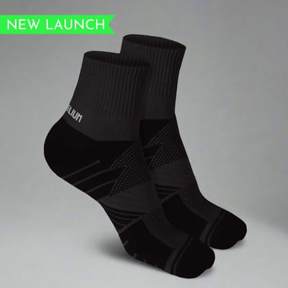 Heelium Bamboo Athletic Socks - 2 Pairs-Black | Black / UK 4-8