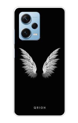 White Angel Wings Soft Cover for Redmi Note 12 Pro 5G