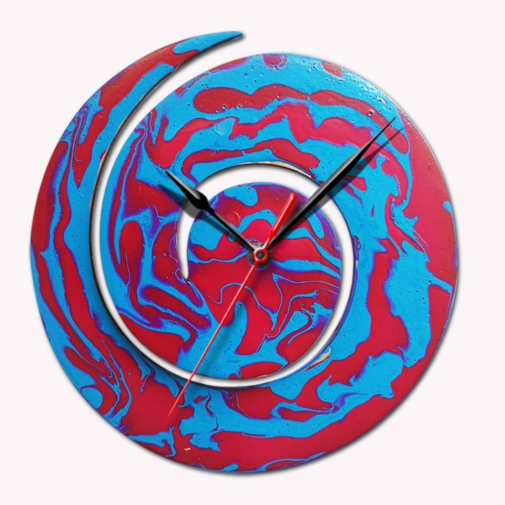 Fluid Art on Spiral Clock DIY Kit by Penkraft