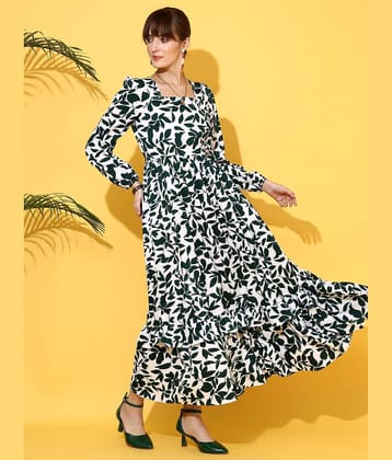 Sheetal associates Women Crepe Printed Fit & Flare Dress ( Green )