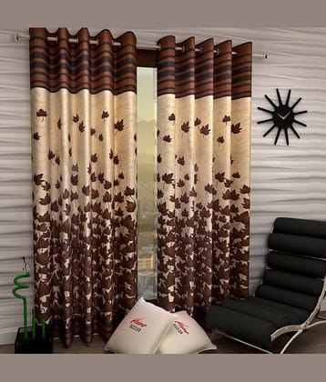 Home Sizzler - Multicolor Pack of 2 Polyester Window Curtain (4 ft X 9 ft)