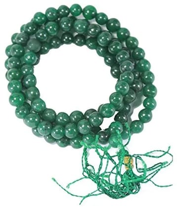 Green Agate Hakkik 108 Beads Mala for Budh Grah Mercury Planet Astrological Purpose