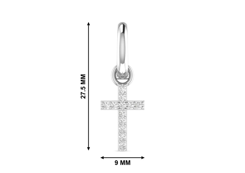 Cross Drop Earrings For Men (1 Pc Only)