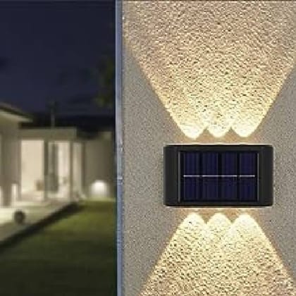 SPARKWORLD Solar Up-&-Down Wall Light (Pack of 1) IP65 Waterproof, Auto Dusk-to-Dawn LED Outdoor Lamp | Colour: 3+3(Solar)