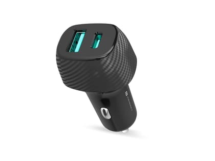 Portronics Car Power 6 51W Fast Car Charging Adapter with Dual Output Ports(PD Type C+ Mach USB-A) Compatible with iPhones, Android Smartphones, Tablets & More