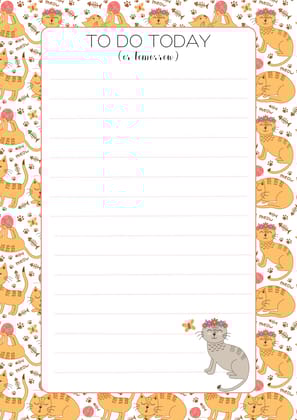 Note Pad - Cat at Play-Personalised
