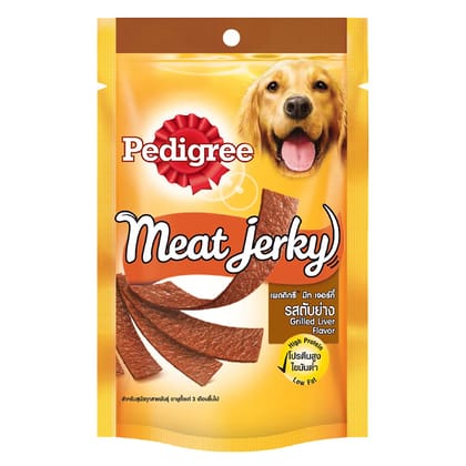 Pedigree Meat Jerky Adult Dog Treat, Grilled Liver, 80G Pouch, 1 Count