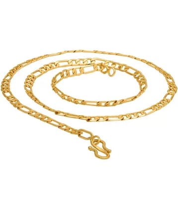 Gold Plated Brass Thin Figaro Design Fashion Chain Necklace For Men and Boys.