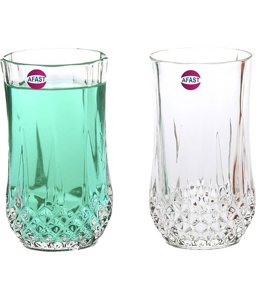 AFAST Glass Glass Glasses 350 ml ( Pack of 2 )