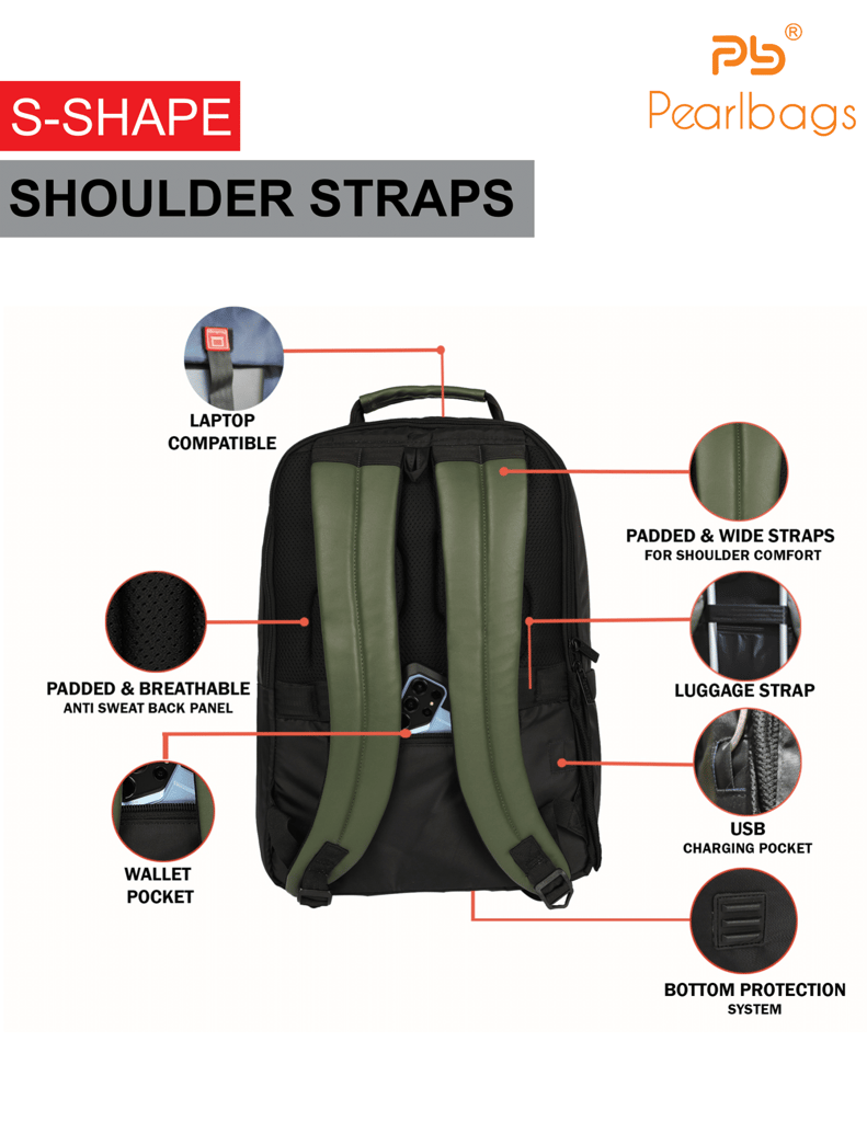 PB Pearl Bags Litmus Anti Theft Faux Leather 30 L Laptop Backpack