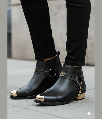 JK Port Black Men's Chelsea Boots