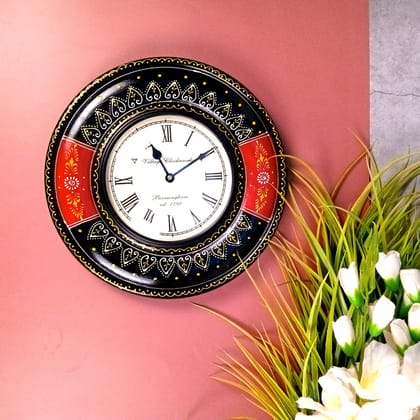 Wall Clock for Home | Wall Mount Analog Round Clock | Antique Deewar Ghadi - For Living Room, Bedroom, Hall, Office Decor & Gift - 11 Inch-Design 2