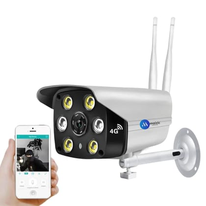 Outdoor 4G Sim Camera with 1080P Wide Angle View Night Vision Motion Detection Bullet Security Camera