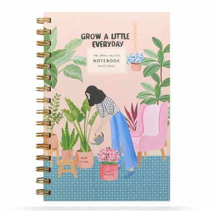 Grow A Little Everyday Hard-bound Spiral Notebook-Ruled