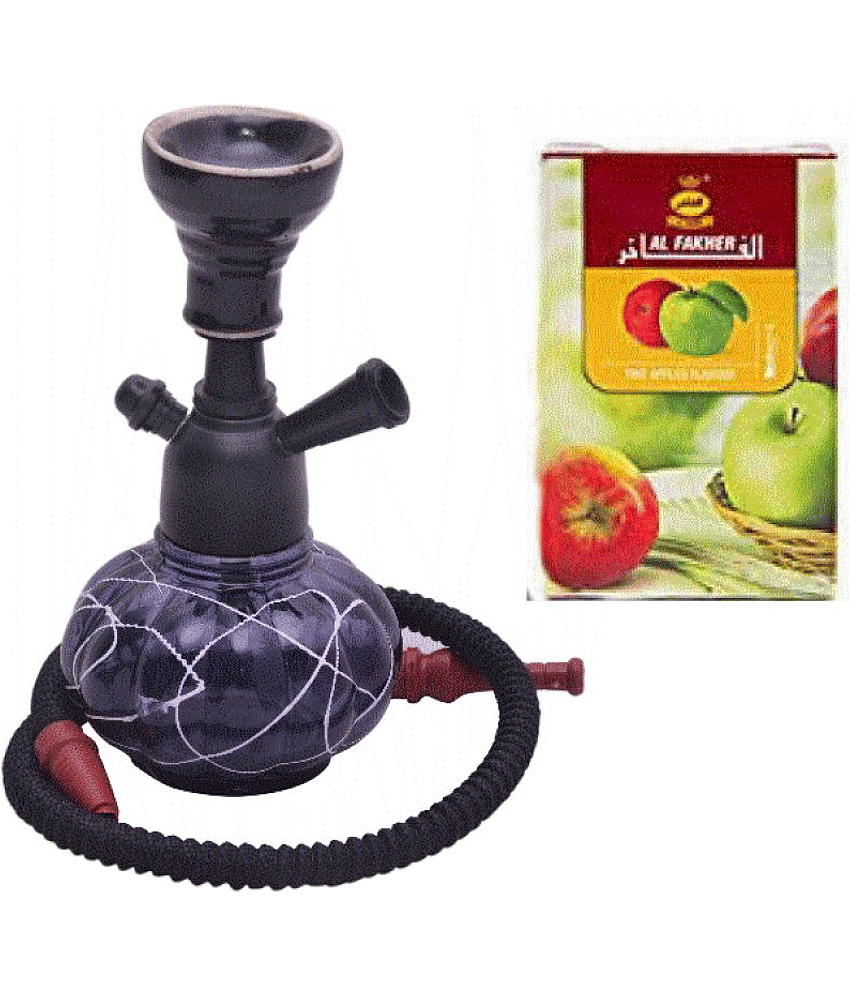 MAHISON LIFESTYLE Black 12 cm Glass Table Hookah - Pack of 1