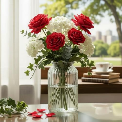 Decorative Vase Without Flower for Home Décor | Thick Transparent Glass with Minimal Cylindrical Design for Living