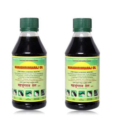 Pure Maka's Mahabhringraj Tel - Ayurvedic Hair Oil With No Added Chemicals, 500 ml - Pack of 2