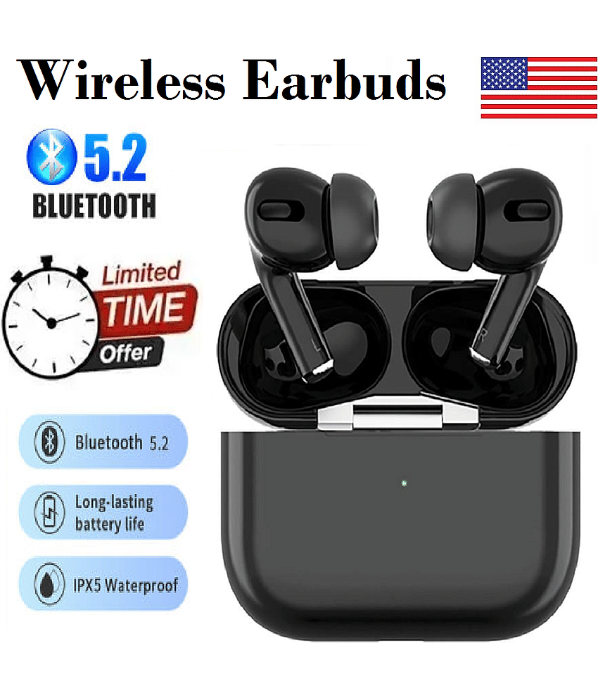 Wireless Earbuds with Premium HD Sound | Sweatproof & Long-Lasting Battery (BLACK)