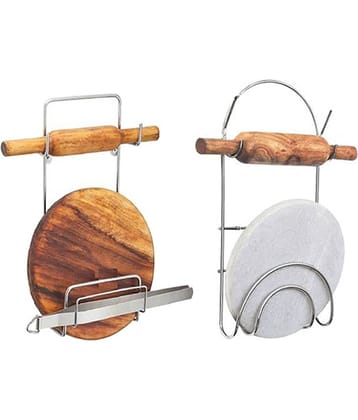 JISUN - Silver Stainless Steel Storage Racks ( Pack of 2 )