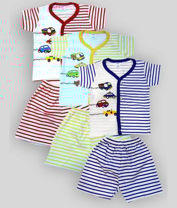 INFANT Pack of 3 Baby Boys 100% Cotton Tops & Bottoms Sets ( Multi )