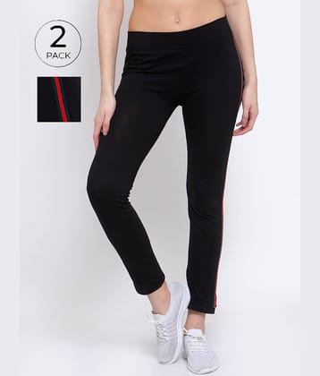 Klotthe - Cotton Regular Fit Black Women's Jeggings ( Pack of 2 )