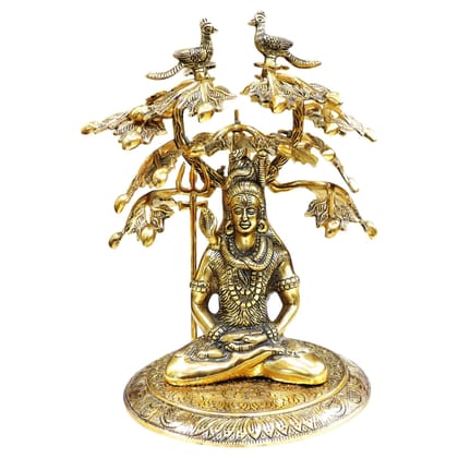 Aluminium Shiv Ji Statue | Lord Shiva Idol for Puja & Home Decor, Height : 14.5 Inch (ASMAS520 G)