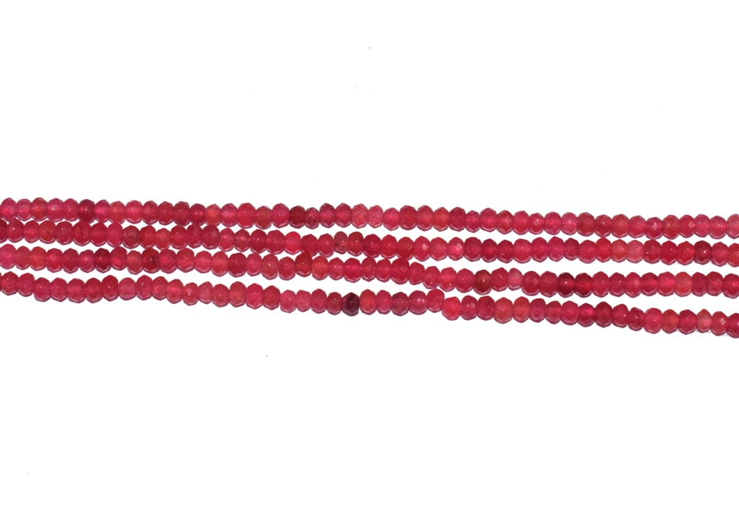 Gemstone Faceted Roundel Agate Loose Beads , 3X4 MM , FDB-059-Per String of Approx 115 PCS / 3X4 MM