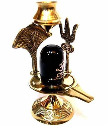Shri Astha Vinayak Brass Shivling Idol ( 10 cm )