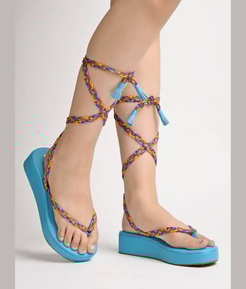 Shoetopia Blue Women's Gladiators Heels