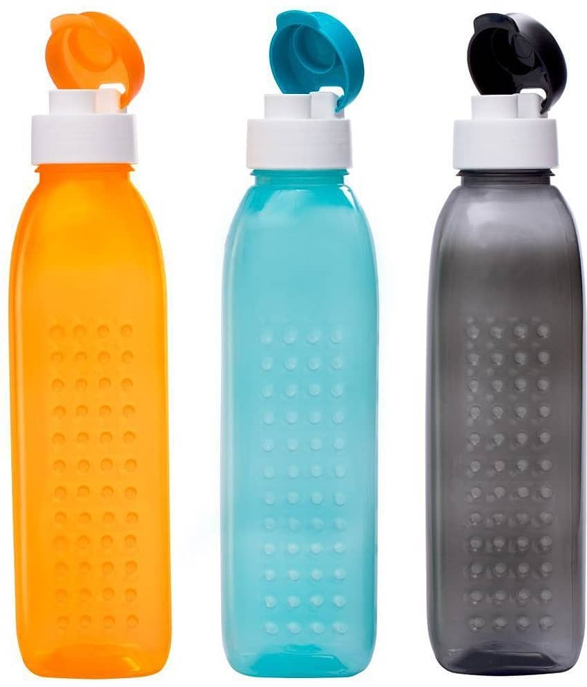 G-Pet Orchid Bottle Set  (Set Of 3)(Grey,Teal & Orange) Multicolour 1000 mL Polyproplene Fridge Bottle set of 3