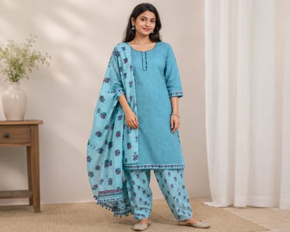 Handcrafted Punjabi Kurta Salwar Set | Traditional Women's Ethnic Suit | Elegant & Comfortable