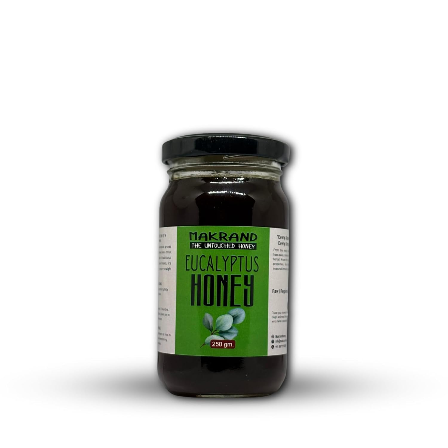 Makrand Organic Honey Eucalyptus – 100% Pure, Raw, Unfiltered, & Natural – Sustainably Sourced from Healthy Bee Colonies for Maximum Flavor & Health Benefits 250gm