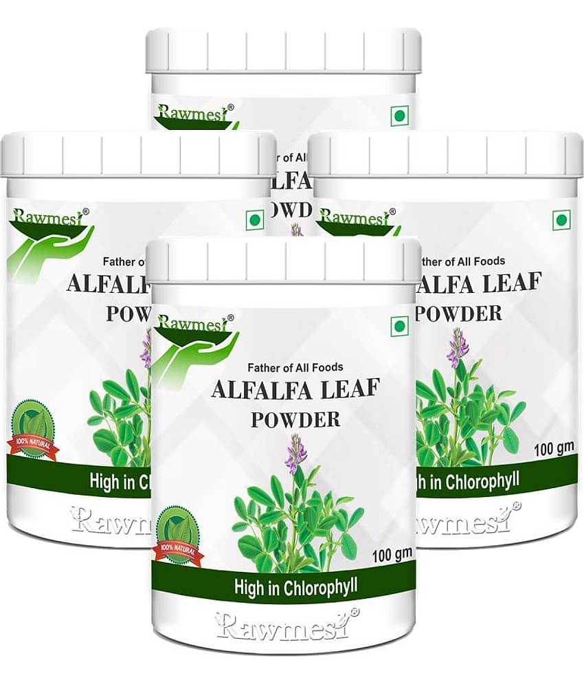 rawmest Alfalfa Leaf Powder 400 gm Minerals Powder Pack of 4