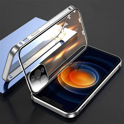 iPhone Series New Generation Double Side Protection Magnetic Case-iPhone 13 Pro Max / Silver