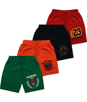 MIST N FOGG Pack of 4 Cotton Three-Fourth For Boys ( Multicolor )