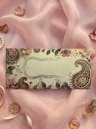 Paisley Adornment Money Envelope – Elegant Designer Cash Envelope for Wedding & Festive Gifting