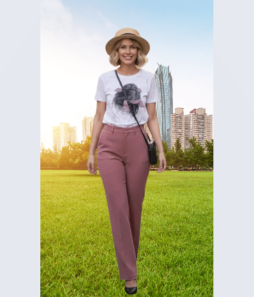 TarrenT HunT Pack of 1 Girls Cotton Blend T-shirt & Pants ( Pink )
