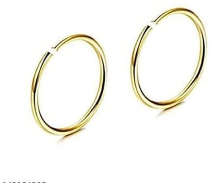 Girls Nose Ring Gold Heavy Double Diamond Nose Pin for Women And Girl Pack of 2