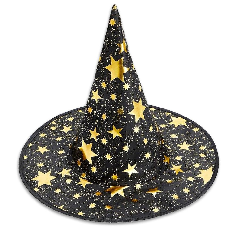 Witch Hat with Golden Star Print for Halloween - 1PC - Party and Festive Needs | Buy online on ZillyBuy