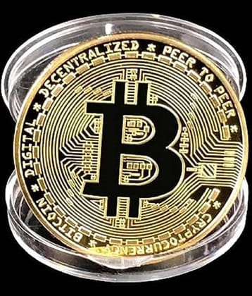Hop n Shop - 24K Gold Plated Crypto Currency Bitcoin 1 Numismatic Coins