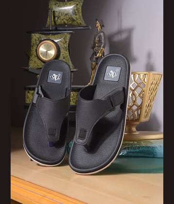 Liberty Black Men's Leather Slipper