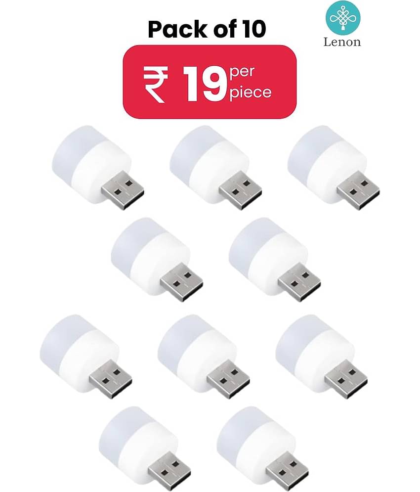Lenon Plug in Mini USB LED Night Lamp (Pack of 10)