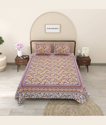 CLOTHORO Cotton 1 Double King Bedsheet with 2 Pillow Covers ( Black )